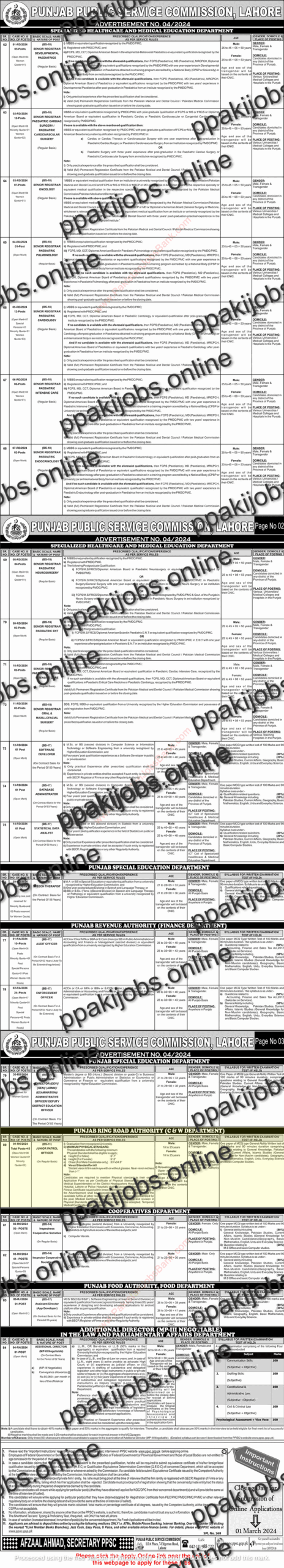 PPSC occupations Advt. No. 04-2024: Junior Watch official Situations by PPSC.